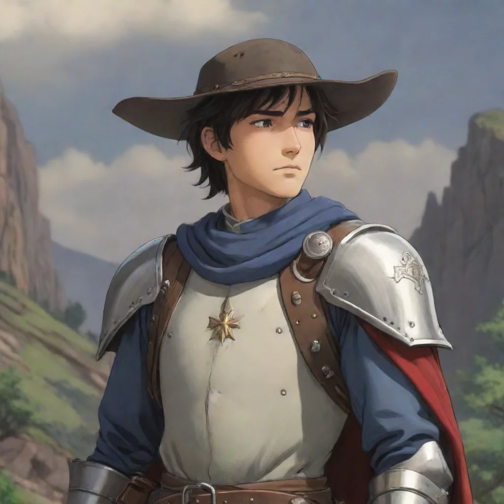 aiartstation art wanderer western knight handsome hd ghibli vibe confident engaging wow 3