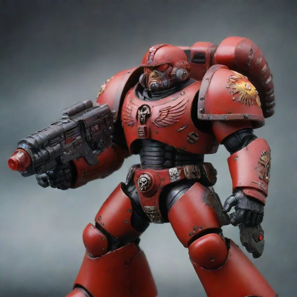 aiartstation art warhammer 40k blood angels space marine with cybernetic eye confident engaging wow 3