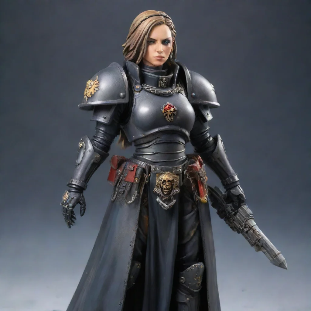 aiartstation art warhammer 40k sister of battle in light armour with chain bayonet confident engaging wow 3