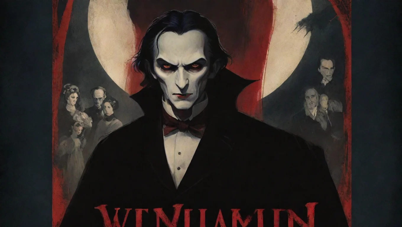 aiartstation art wellington vampire   iconic movie film poster hd anime ghibli dark 1800s horror film poster wide  confident engaging wow 3 widescreen