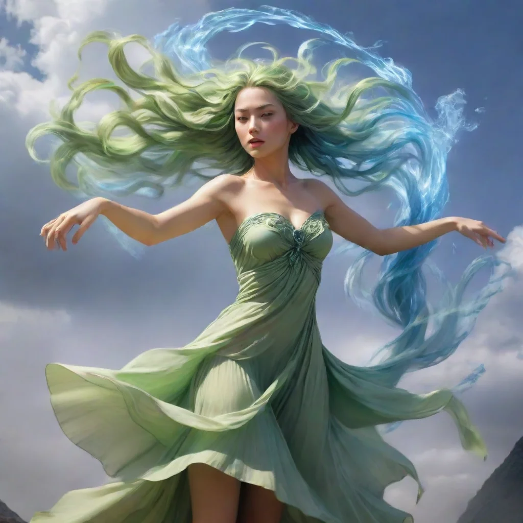 aiartstation art wind elemental takes a form of a maiden confident engaging wow 3