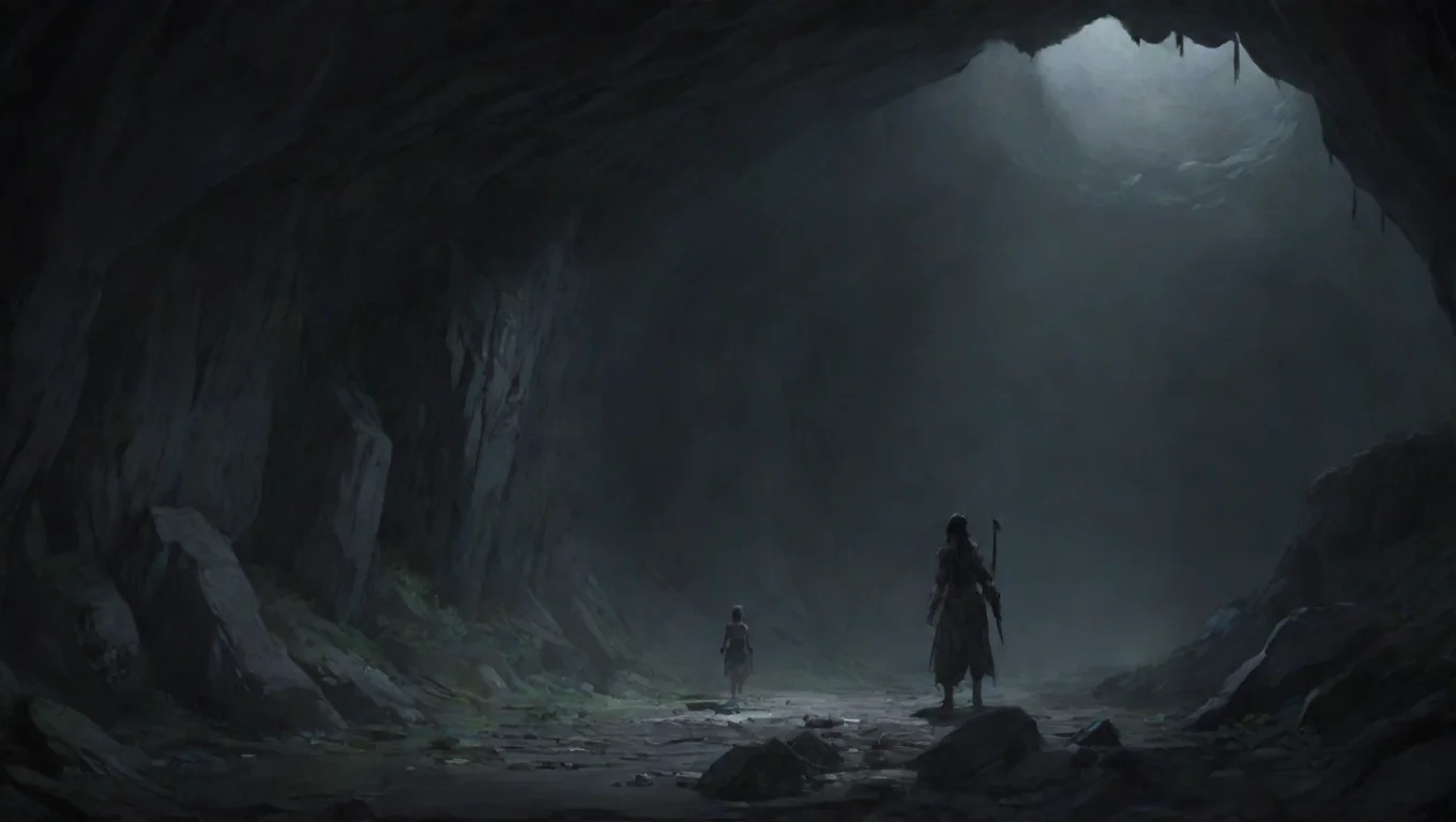 aiartstation art winding deep cave warriors oldendays hd ghibli anime aesthetic dark horror 1800 vibe environment dark confident engaging wow 3 widescreen
