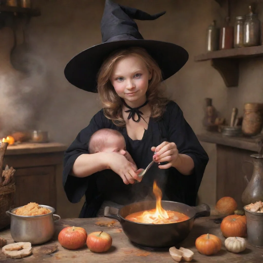 artstation art witch cooking a baby confident engaging wow 3
