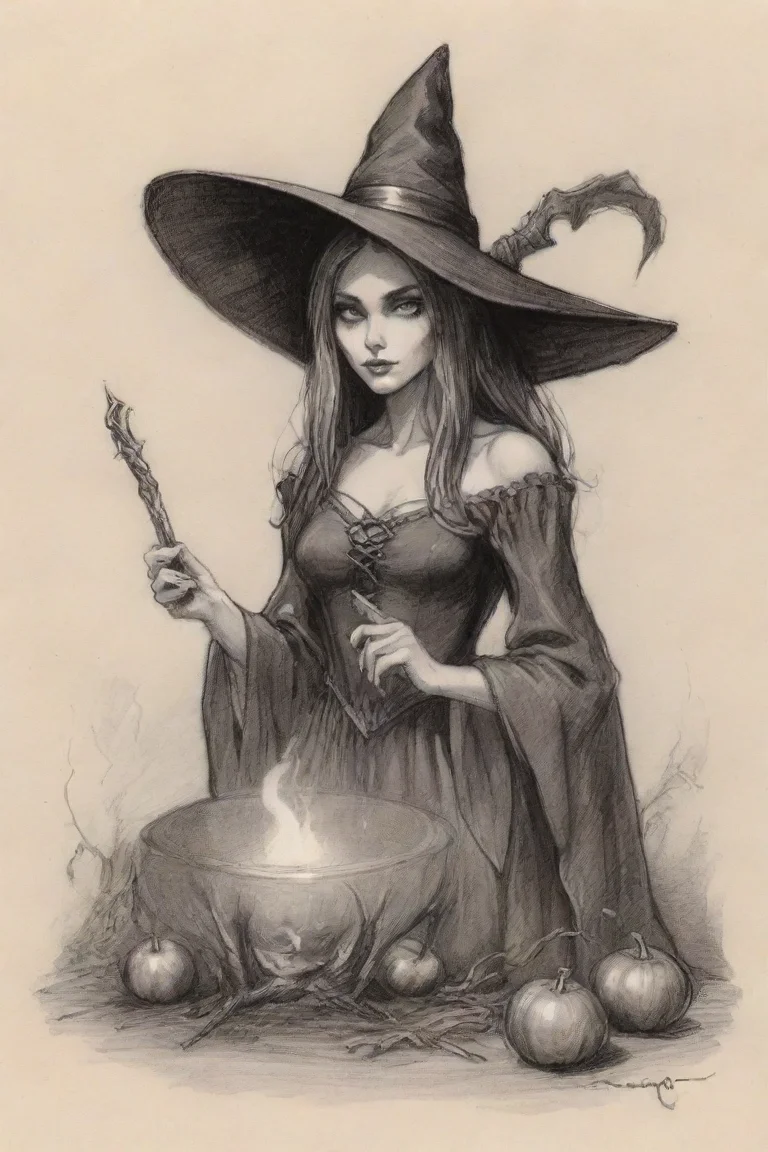 aiartstation art witchcraft sketch confident engaging wow 3 portrait