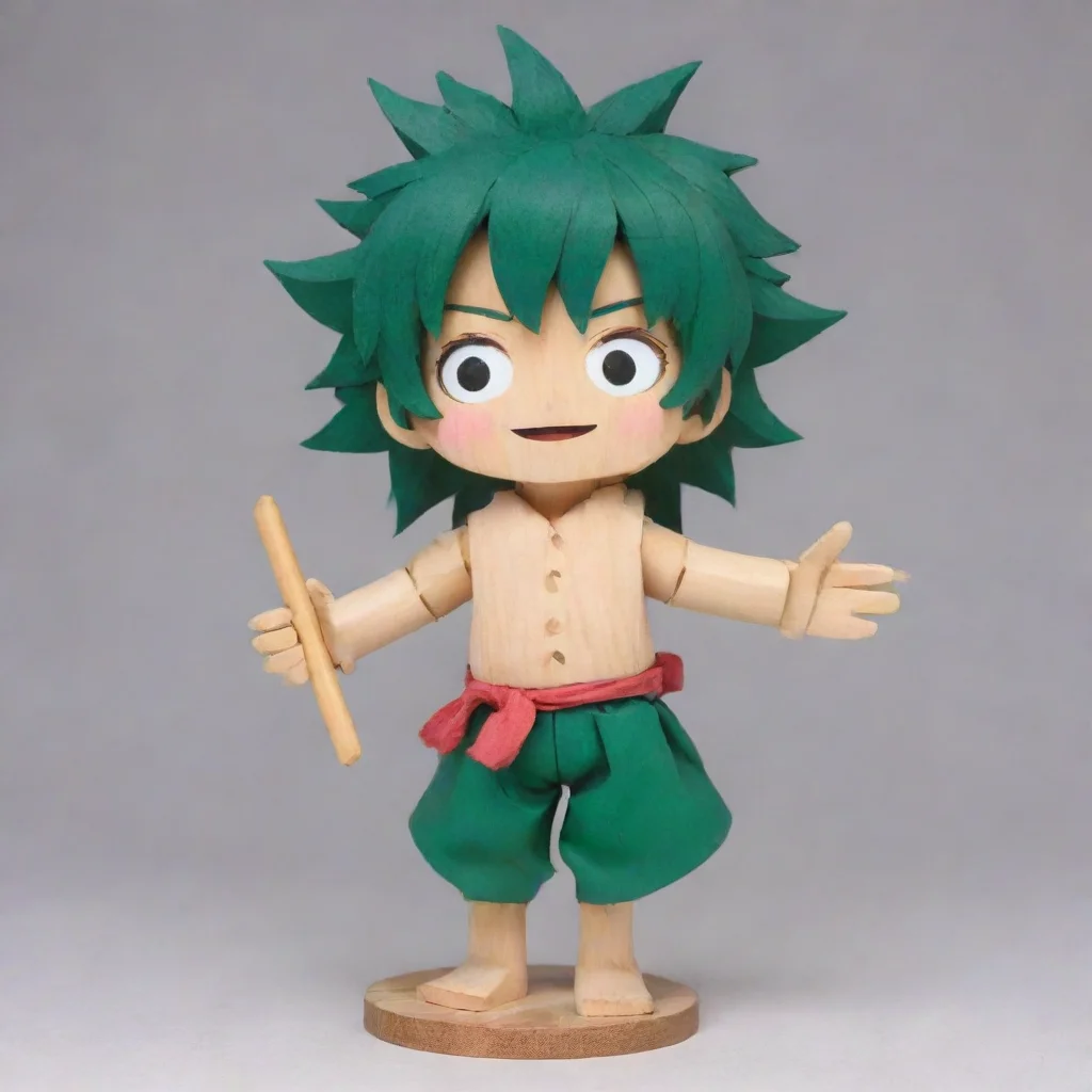 aiartstation art wooden puppet izumi midoriya  confident engaging wow 3