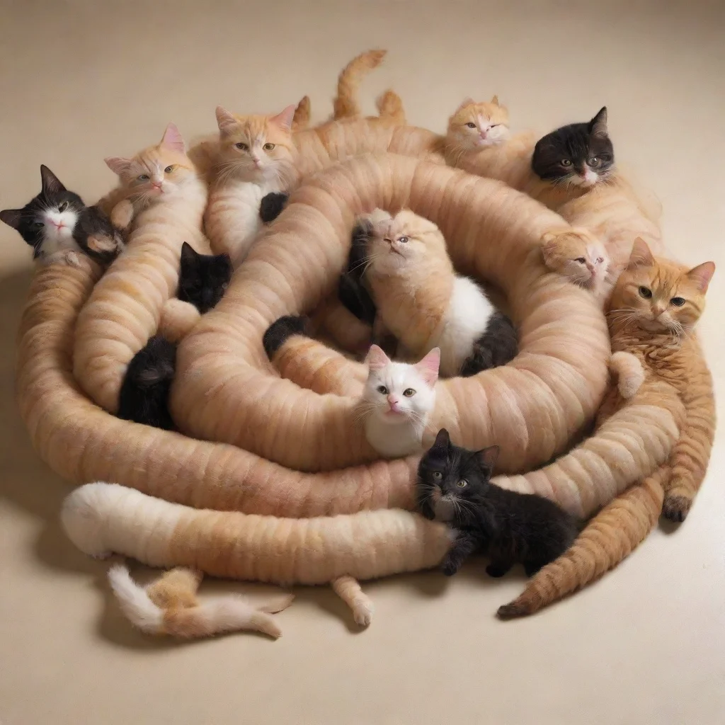 aiartstation art worm made of cats confident engaging wow 3