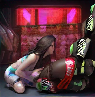 artstation art wwe foot kiss women confident engaging wow 3