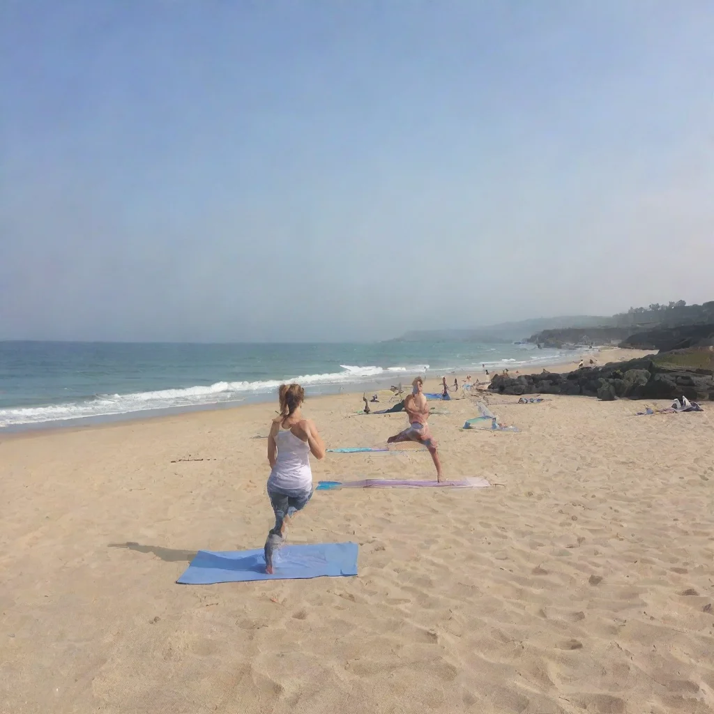 aiartstation art yoga beach confident engaging wow 3