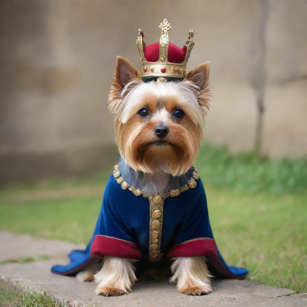 artstation art yorkshire terrier dressed as a medieval king confident engaging wow 3