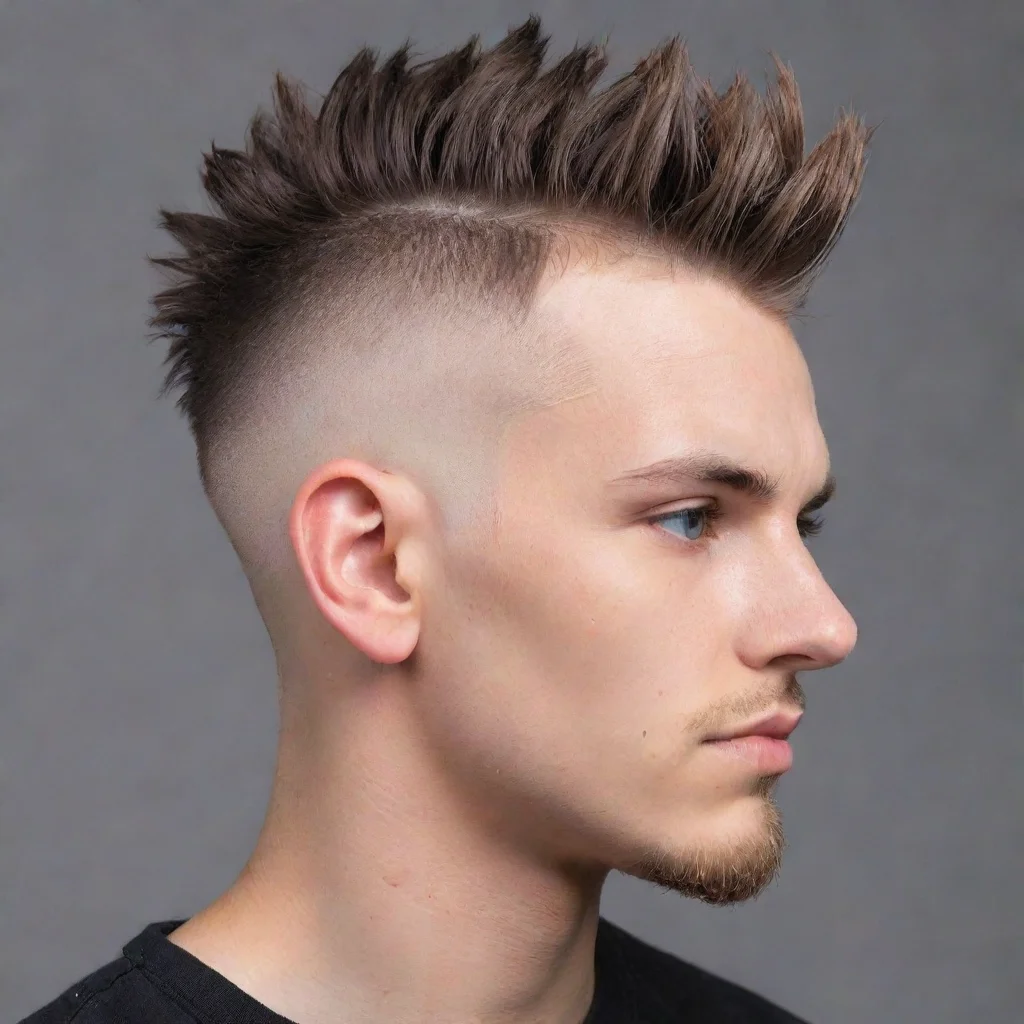 aiartstation art young male short mohawk hair confident engaging wow 3