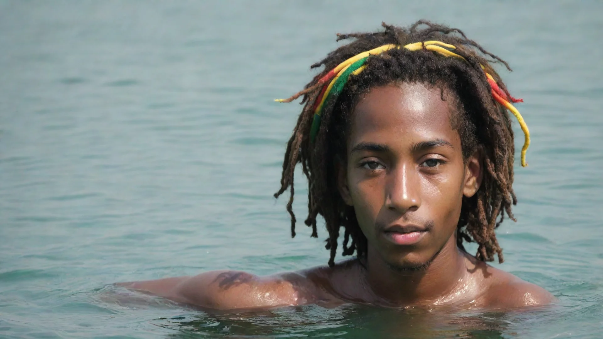 artstation art young rastaman swimming confident engaging wow 3 wide