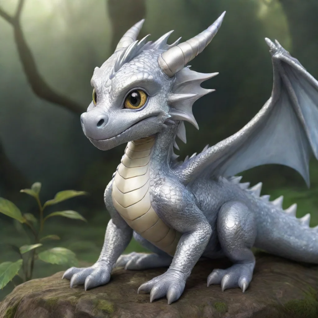 aiartstation art young silver dragon confident engaging wow 3