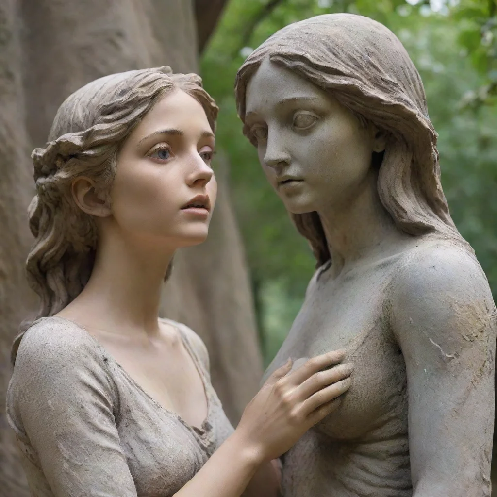 aiartstation art young woman petrified into beutifull statue confident engaging wow 3