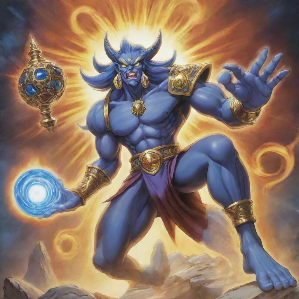 aiartstation art yu gi oh earth jinn the stone genie of the lamp confident engaging wow 3