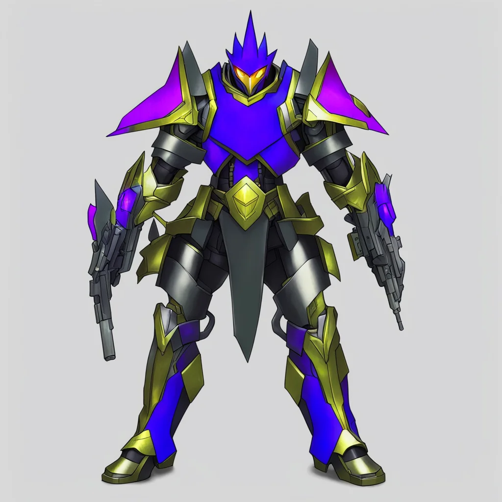 aiartstation art yugioh cardstyle an armor with 2 guns on the shoulder confident engaging wow 3