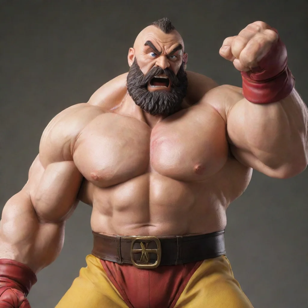 artstation art zangief flexing  confident engaging wow 3