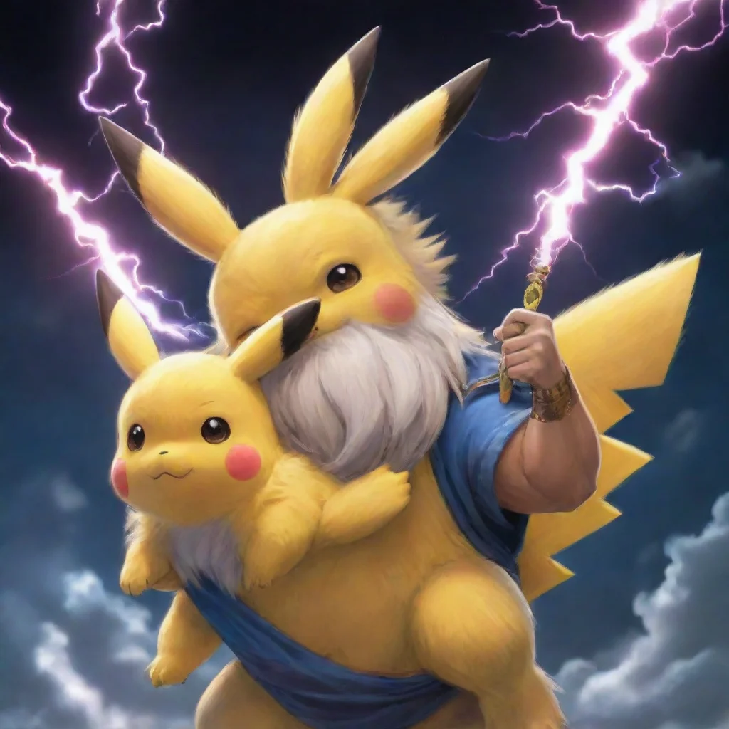 artstation art zeus and pikachu  confident engaging wow 3