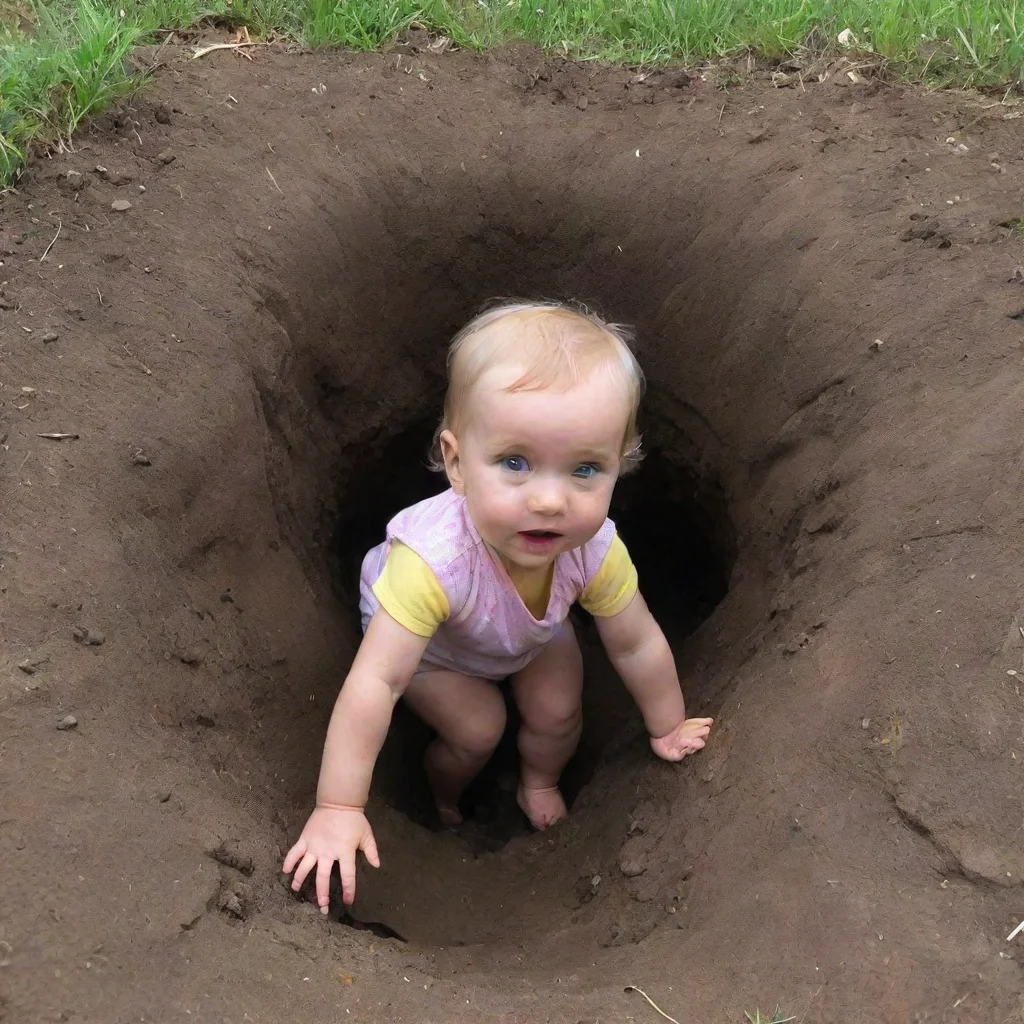 aibaby girl falls down a deep hole