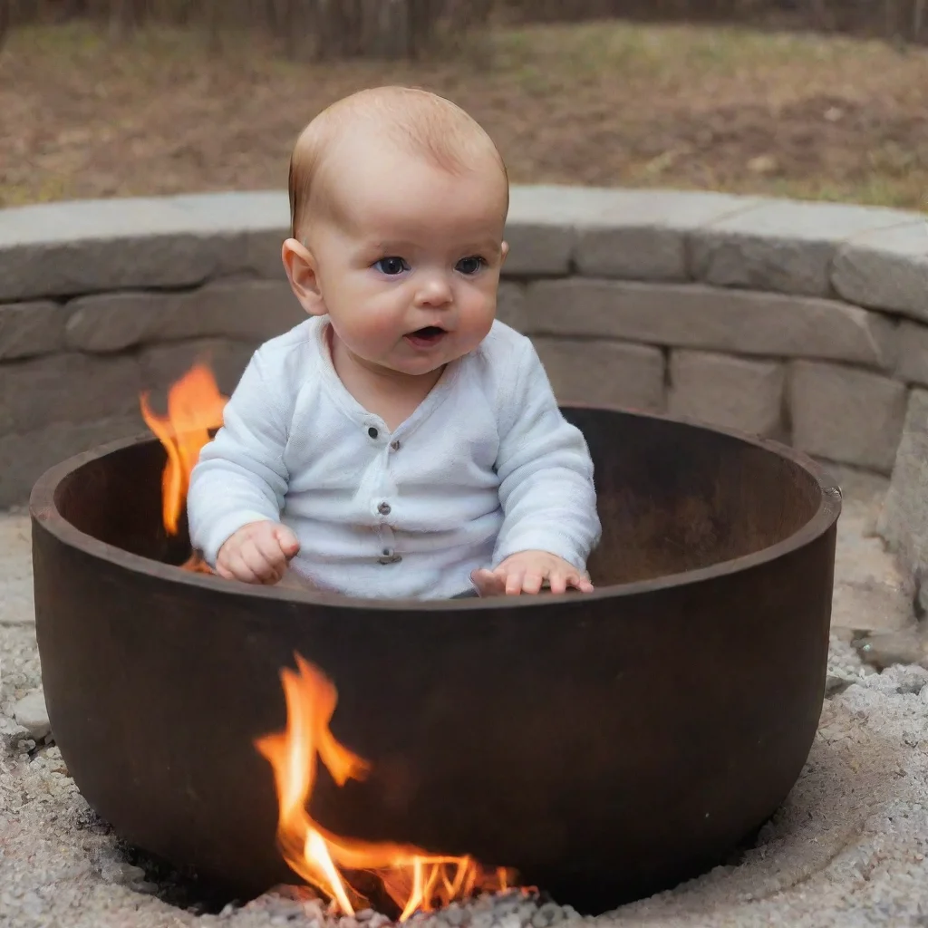 aibaby in a fire pit