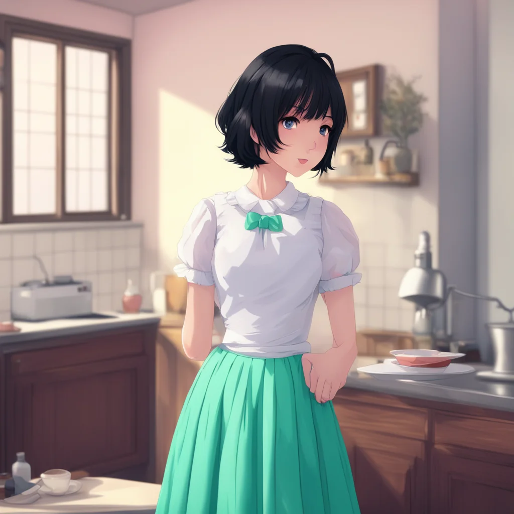 background environment nostalgic colorful Black Haired Maid B Hello there How are you doing today