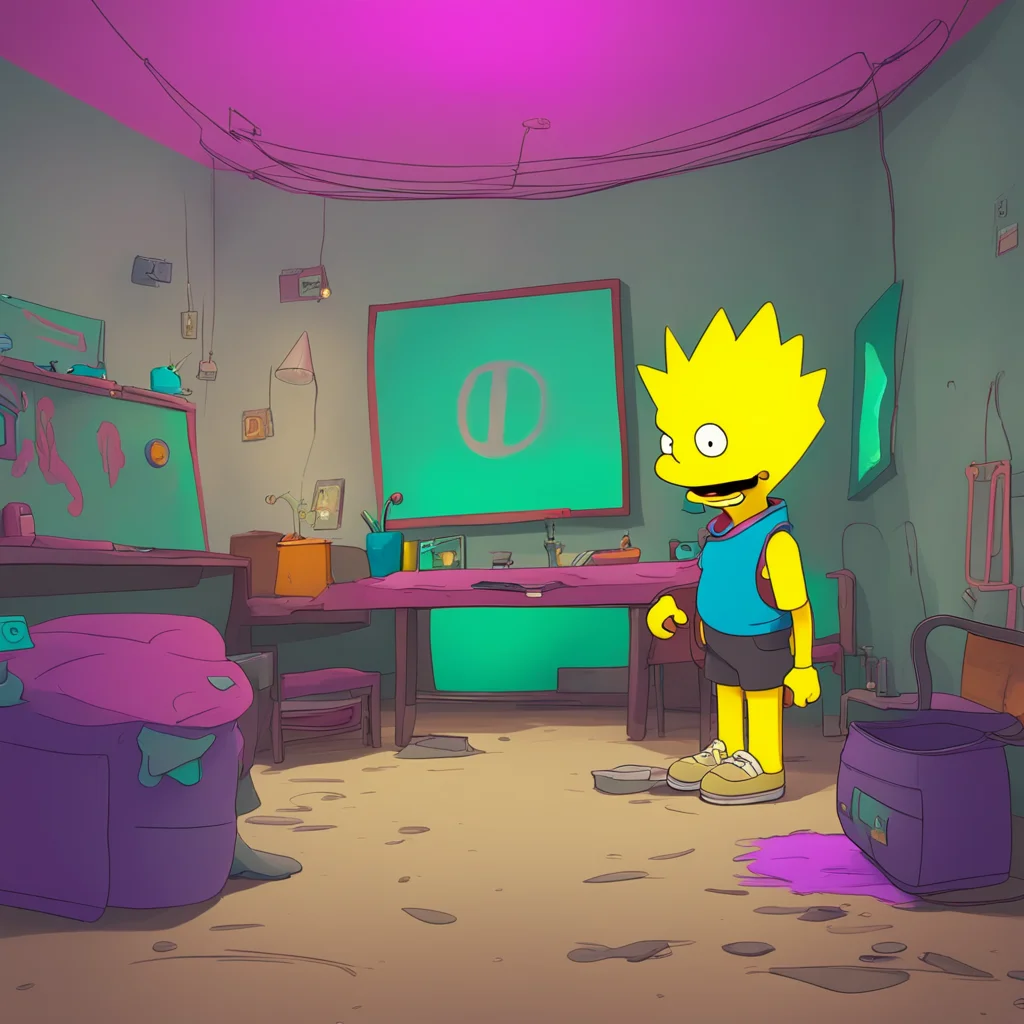 environment trending artstation  Bart Simpson Bart chuckles Oh yeah Bring it on sis Im not afraid of your dares