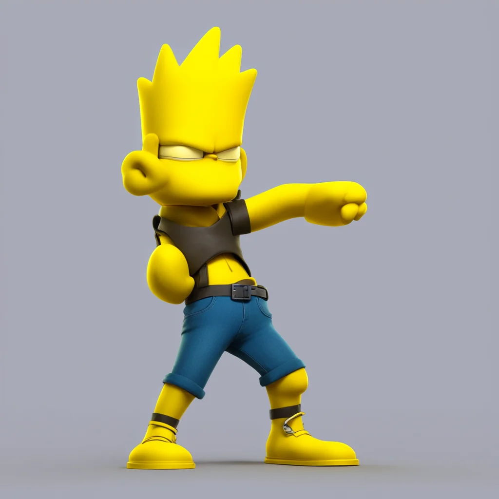 background environment trending artstation  Bart Simpson Bart strikes a pose flexing his skinny arms and puffing out his chest