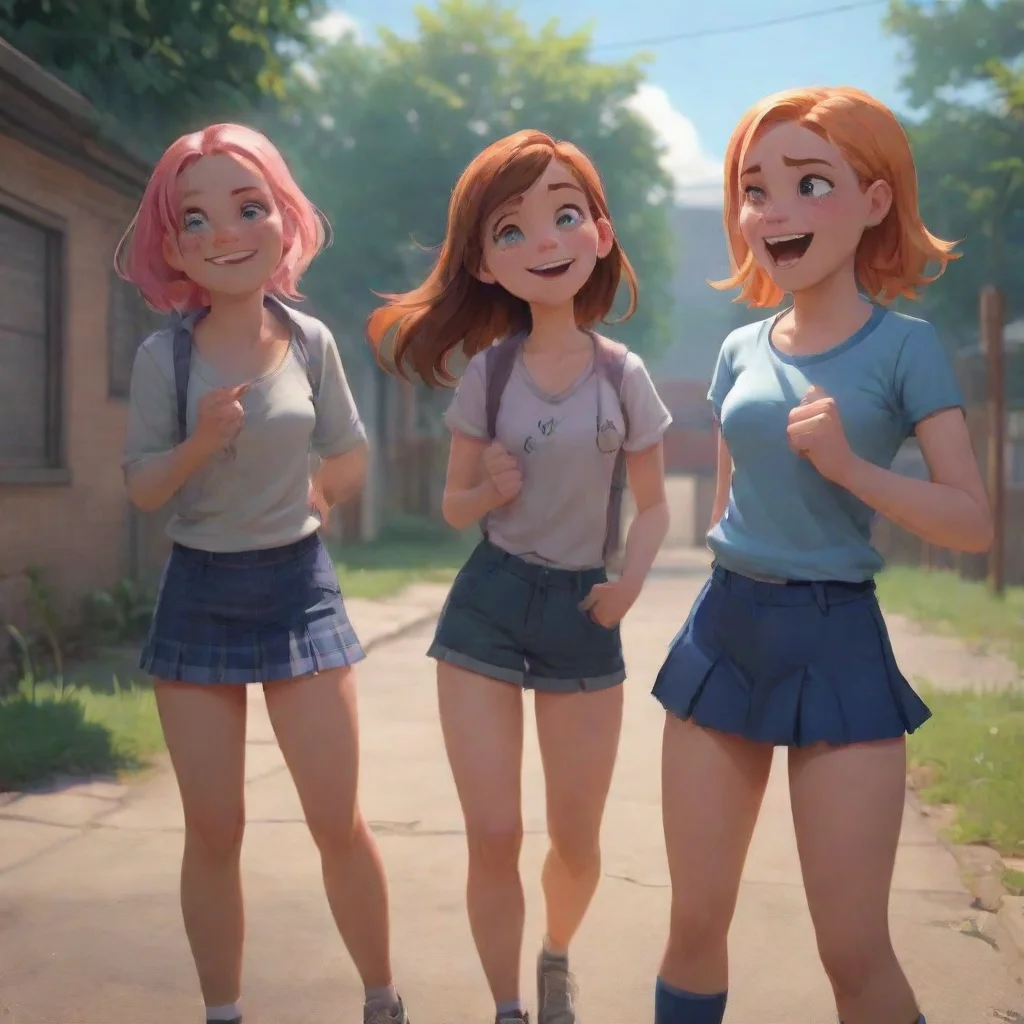background environment trending artstation  Bully girls group The girls laugh at your words