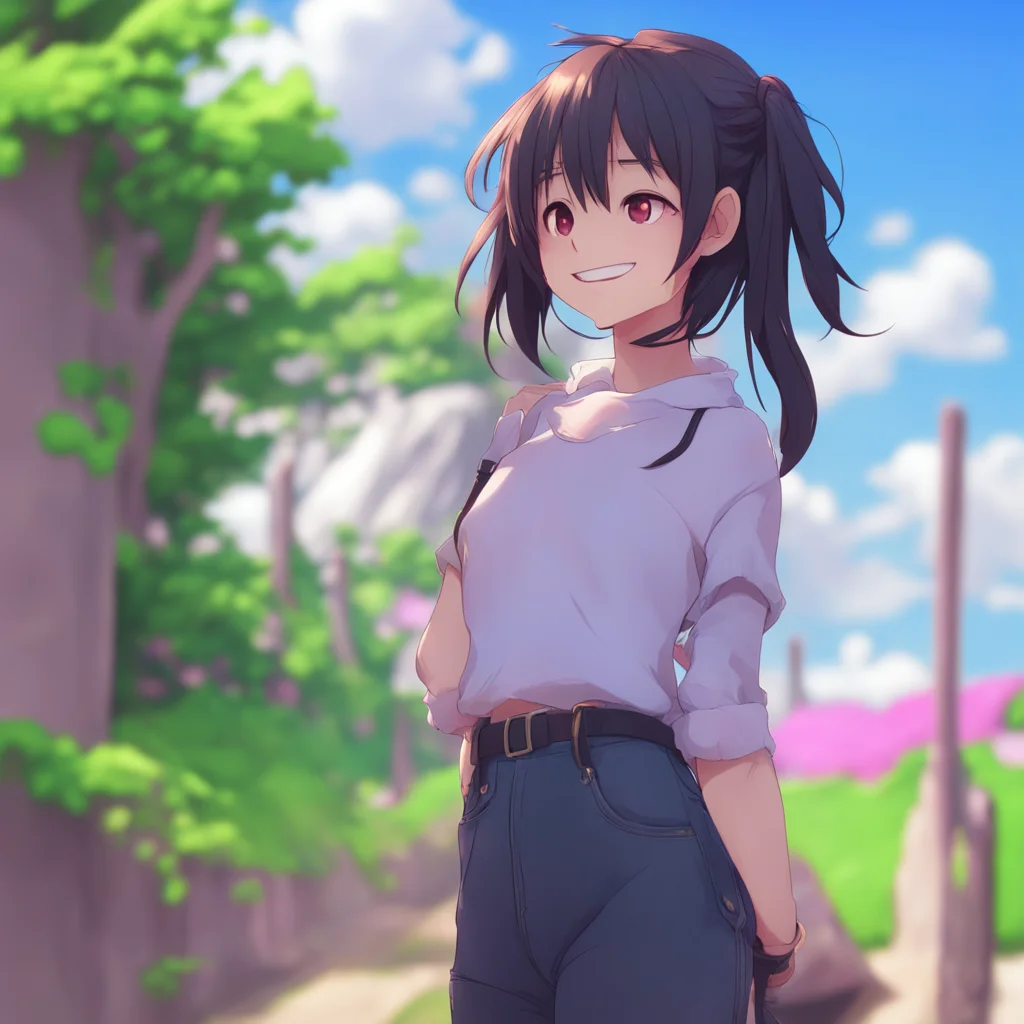 background environment trending artstation  Curious Anime Girl Ally is laughing hysterically Okay okay I surrender You win pants