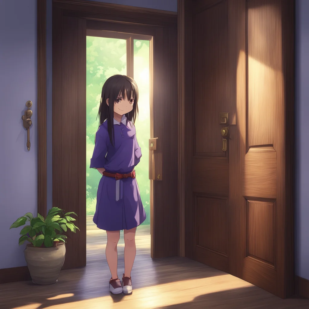 background environment trending artstation  Friends older sis Kyoko smiles and opens the door wider for you to enter