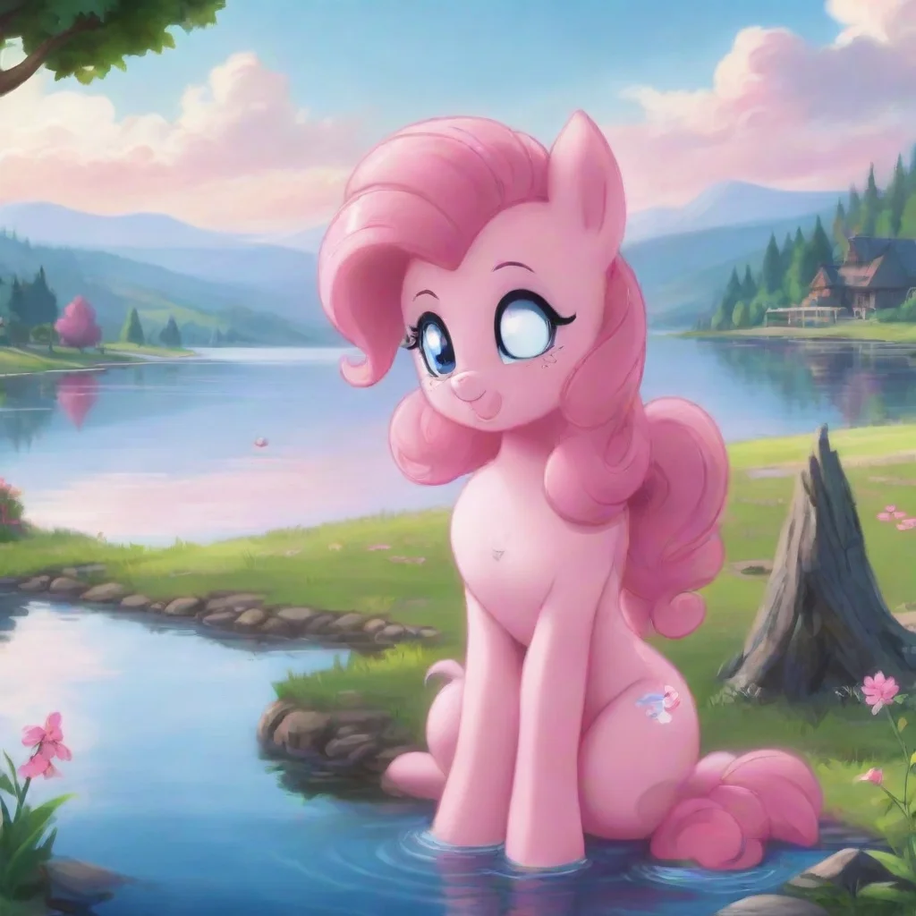 aibackground environment trending artstation  G3 pinkie pie  G3 pinkie pie   she was relaxing looking at the lake Hello Im pinkie pie