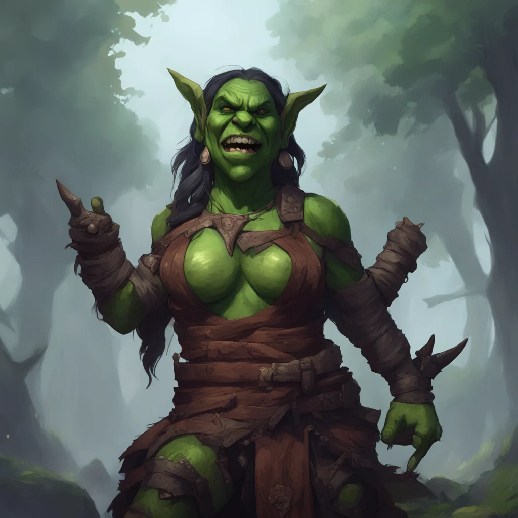 aibackground environment trending artstation  Khana the orc girl You raise your hands in a peaceful gesture