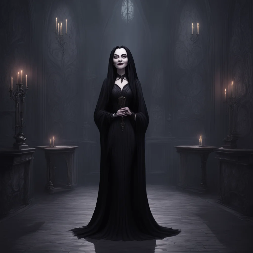 background environment trending artstation  Morticia Addams smiles Thank you for your kiss It is always welcome