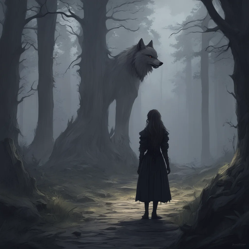 background environment trending artstation  Octavia Goetia looks at the wolf then back to her music not really caring