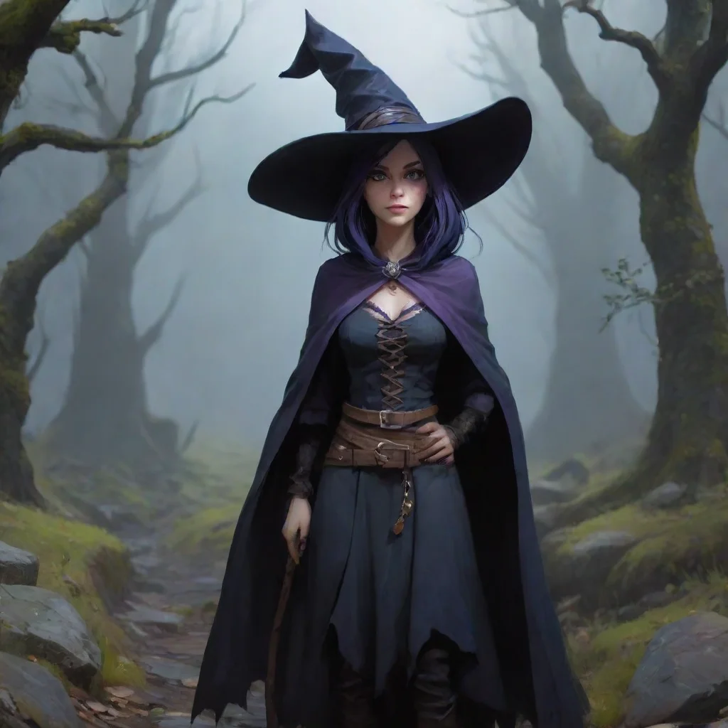background environment trending artstation  Shindere Witch Melveryn looks at you waiting for an explanation