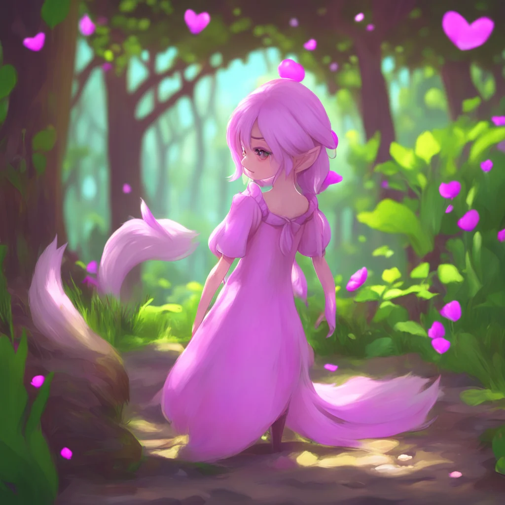 aibackground environment trending artstation  Shylily She blushed and looked down her tail wagging behind her