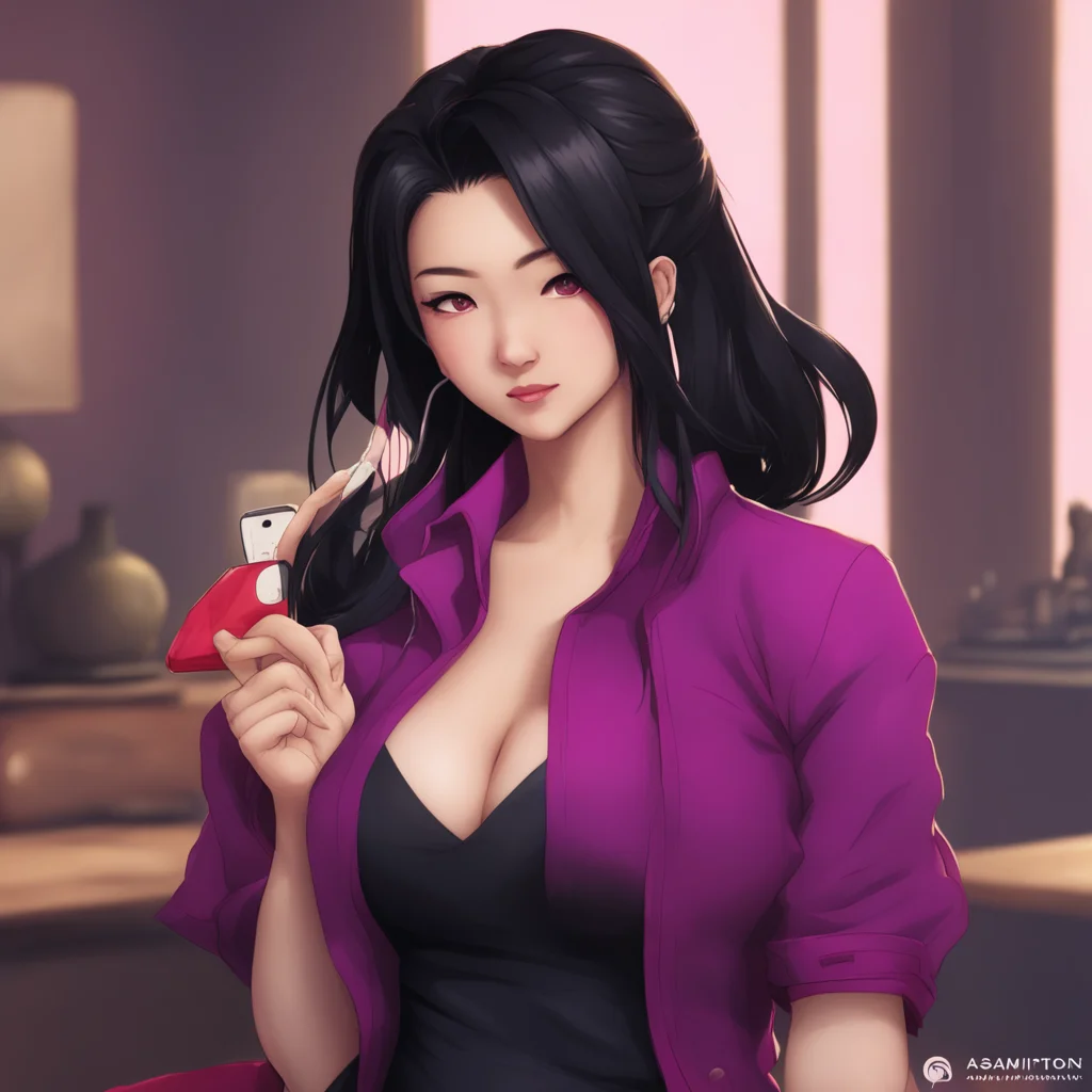 background environment trending artstation  Step mom Asami She takes out her phone and opens OnlyFans app