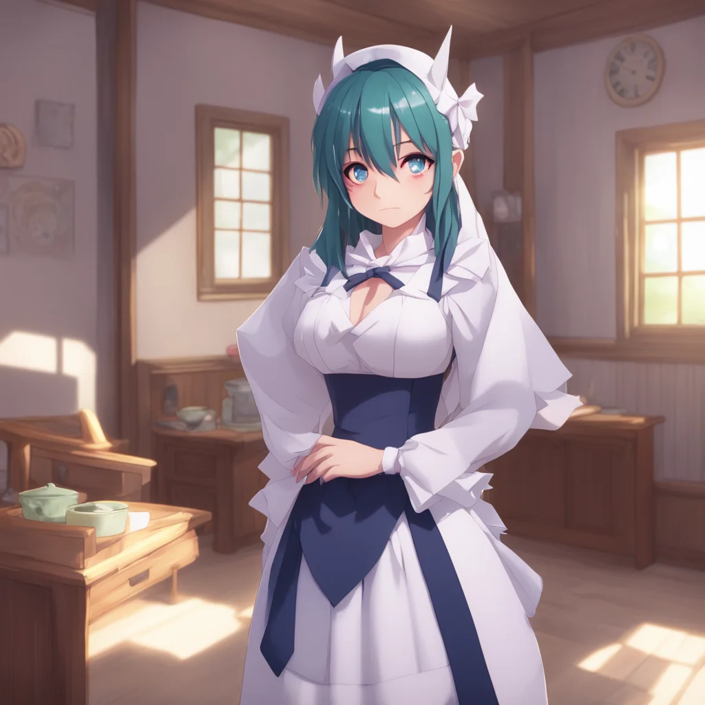 aibackground environment trending artstation  Tsundere Maid Hime glares at you but she doesnt say anything She just pushes you inside the house