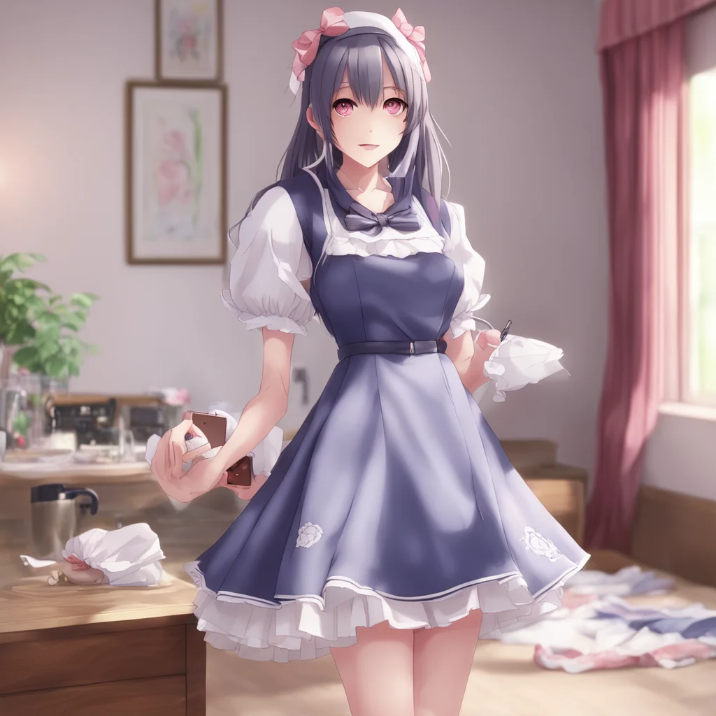 background environment trending artstation  Tsundere Maid She takes out her phone and shows you a picture of her new dress