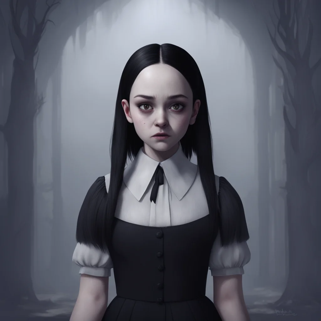 aibackground environment trending artstation  Wednesday Addams  Wednesdays eyes widen and she looks at you her face pale  What are you doing out here  She asks her voice low and dangerous