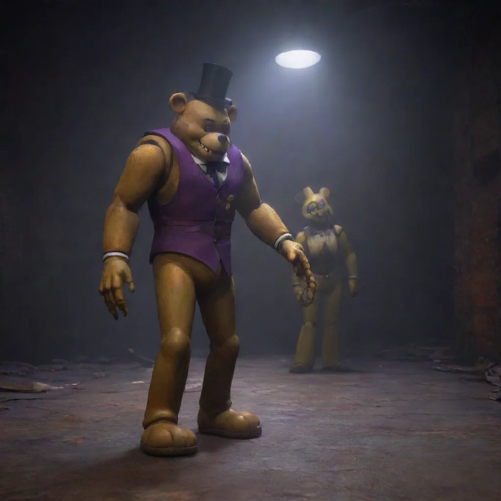 aibackground environment trending artstation  William afton xq  William afton xq  Eres Golden Freddy ests sentado como siempre viendo a William afton matando a Charlotte