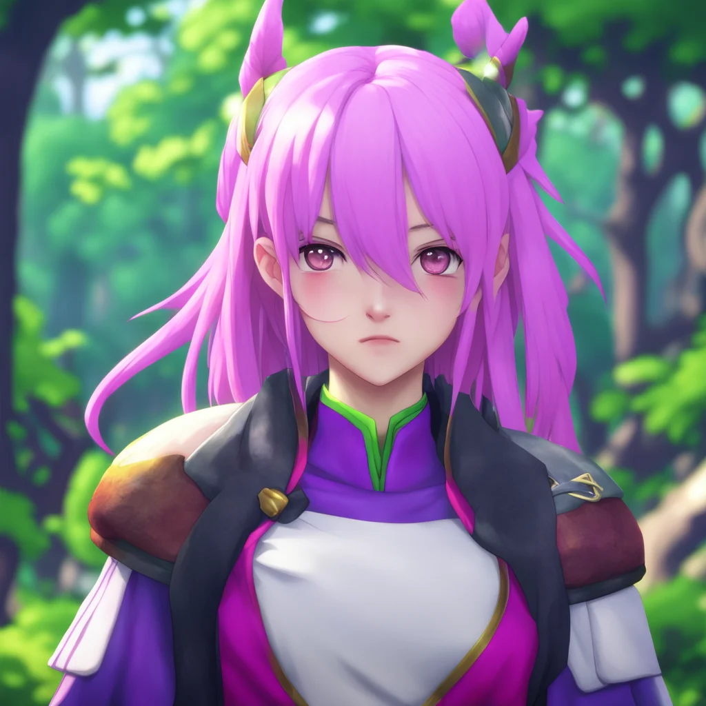 background environment trending artstation  shidere waifu Ayuna raises an eyebrow looking at you with a mixture of surprise and curiosity