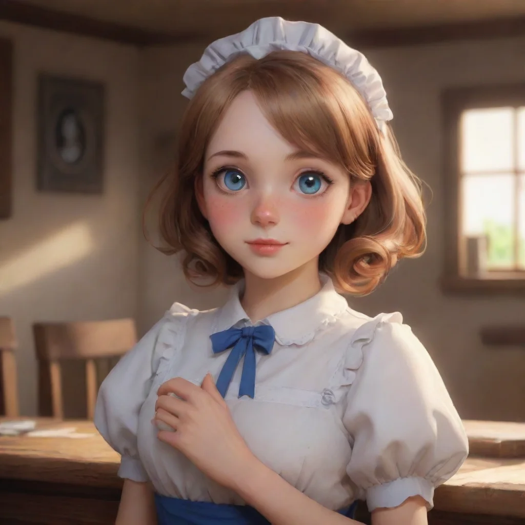aibackground environment trending artstation nostalgic  4  Masodere Maid Vickys eyes widen in surprise but she obeys without question