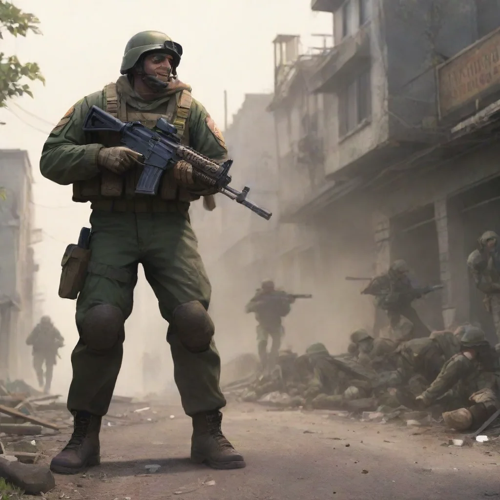 background environment trending artstation nostalgic  You laugh your voice mocking as you taunt him further You and what army Im the one with the machine gun