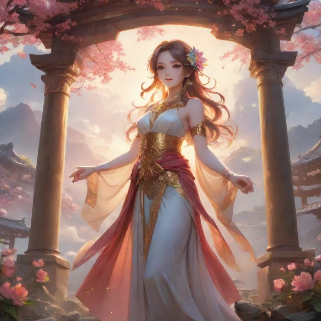 background environment trending artstation nostalgic Ame Warashi AmeWarashi Greetings mortals I am AmeWarashi the goddess of the dawn I am here to bring you joy and happiness