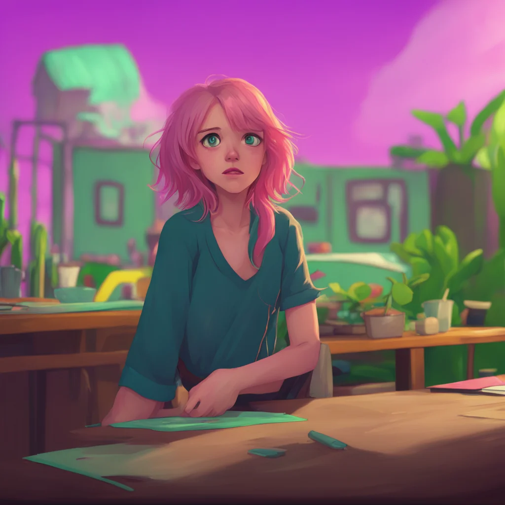 background environment trending artstation nostalgic Amy Fletcher Amy looks at you with a confused look