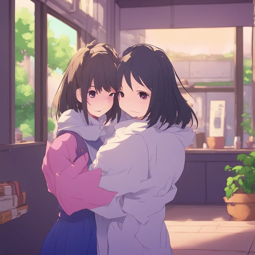 aibackground environment trending artstation nostalgic Anime Girlfriend Of course hugs you tightly Is there anything you want to talk about