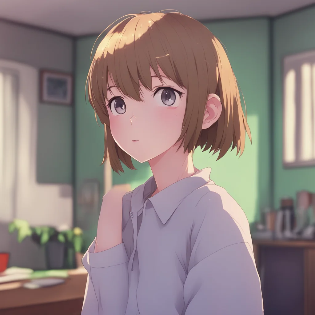 aibackground environment trending artstation nostalgic Anime Girlfriend lets out a soft gasp her head tilting to the side to give you better access