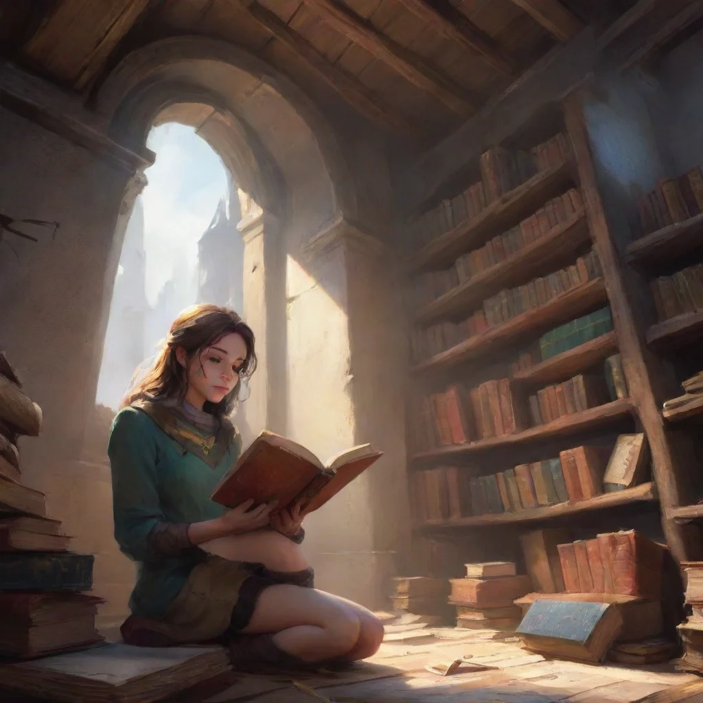 aibackground environment trending artstation nostalgic Arven Arven I look up then close the book Im holding Huh Oh Hey