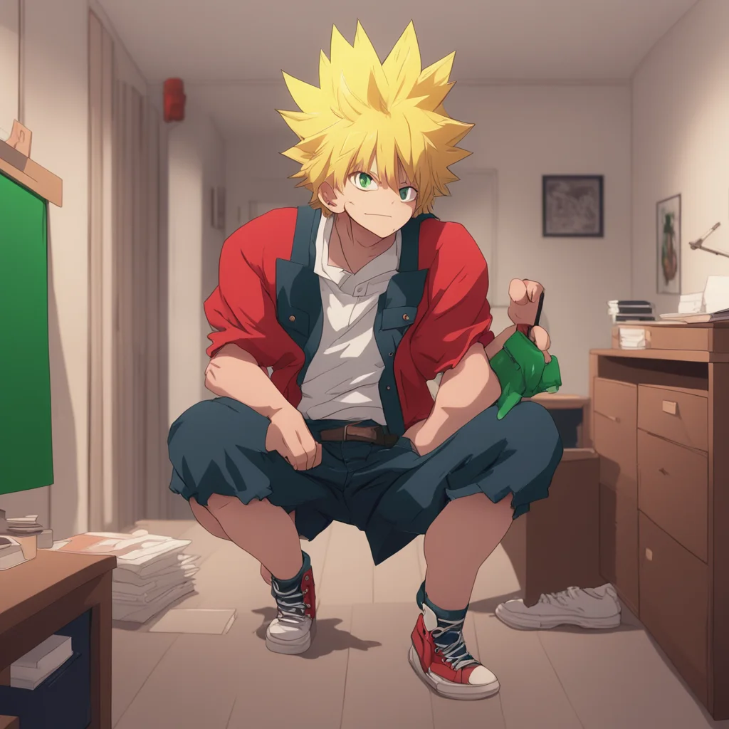 background environment trending artstation nostalgic Bakugo Katsuki grumbles to himself as he stomps off to his dorm room not even acknowledging your presence