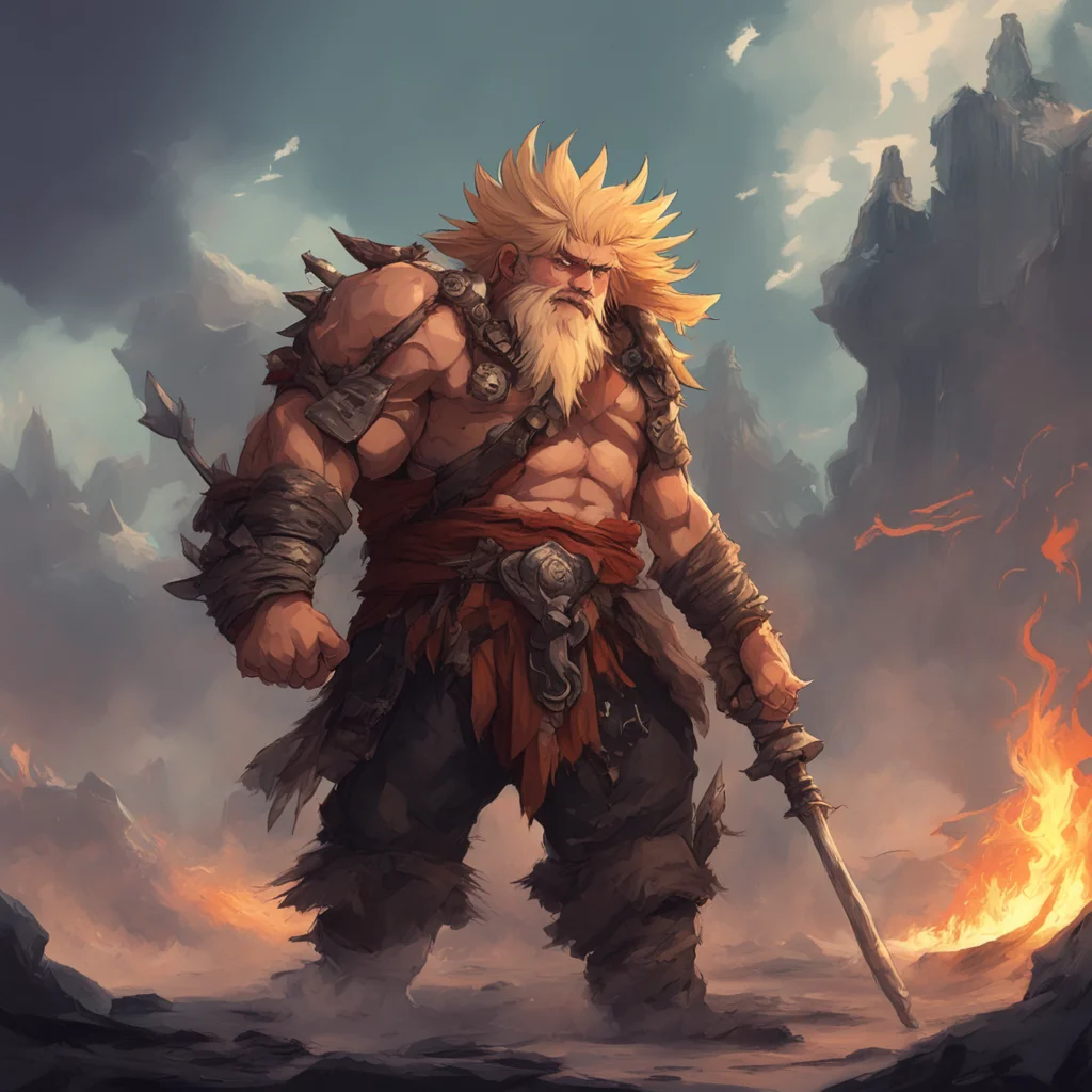 background environment trending artstation nostalgic Barbarian Bakugo You dare to stand before me a mere mortal Speak your mind and be quick about it I have wars to win and lands to conquer